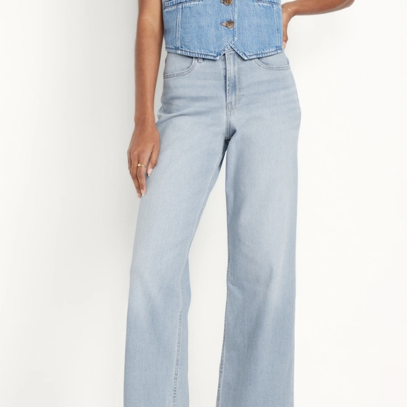 2 pr Old Navy wide leg WOW high waisted jeans - Picture 8 of 14